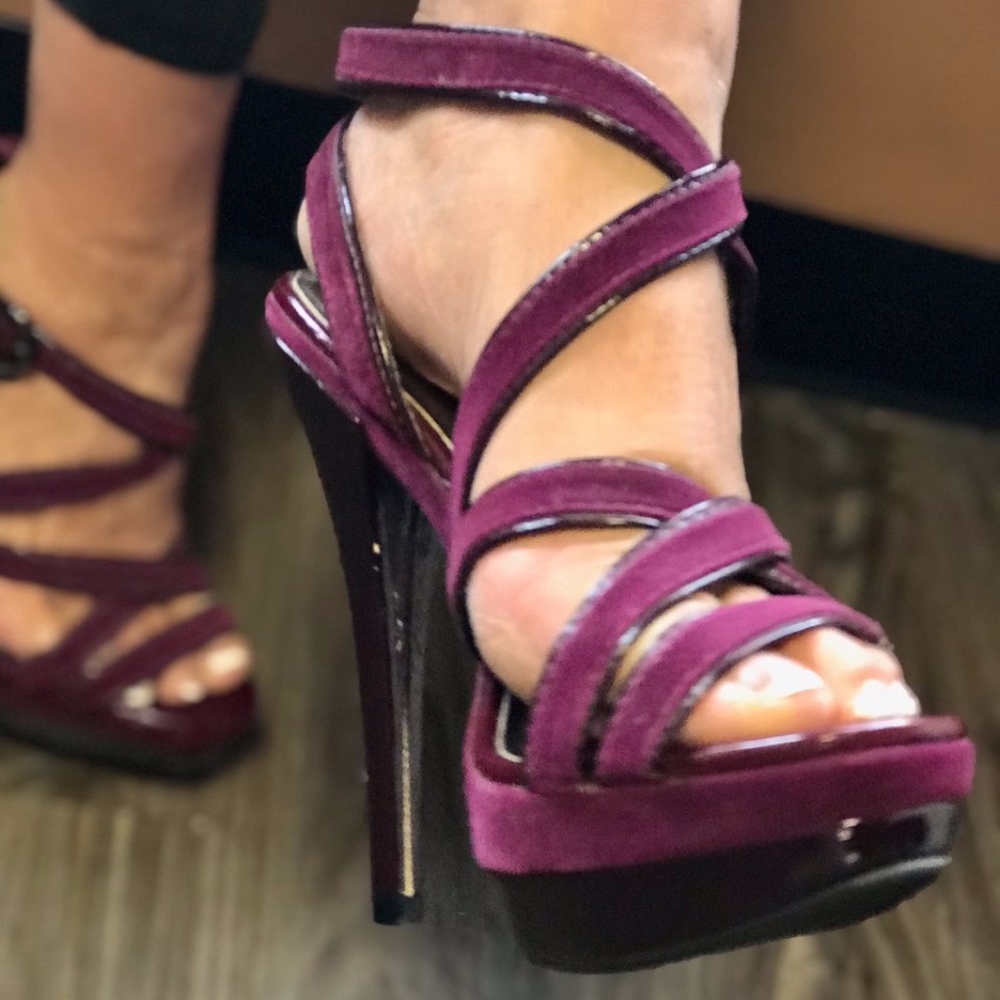 Purple Sexy Strap Heels